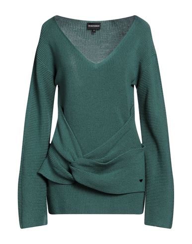Emporio Armani Woman Sweater Emerald Green Size 14 Virgin Wool