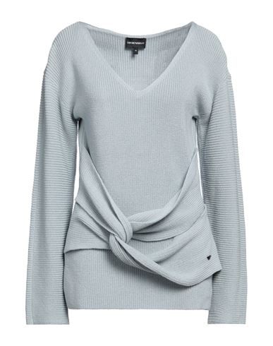 Emporio Armani Woman Sweater Light Grey Size 14 Virgin Wool
