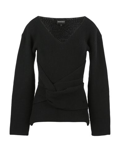 Emporio Armani Woman Sweater Black Size 12 Virgin Wool
