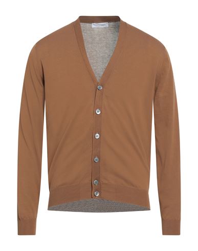 Filippo De Laurentiis Man Cardigan Camel Size 40 Cotton In Beige