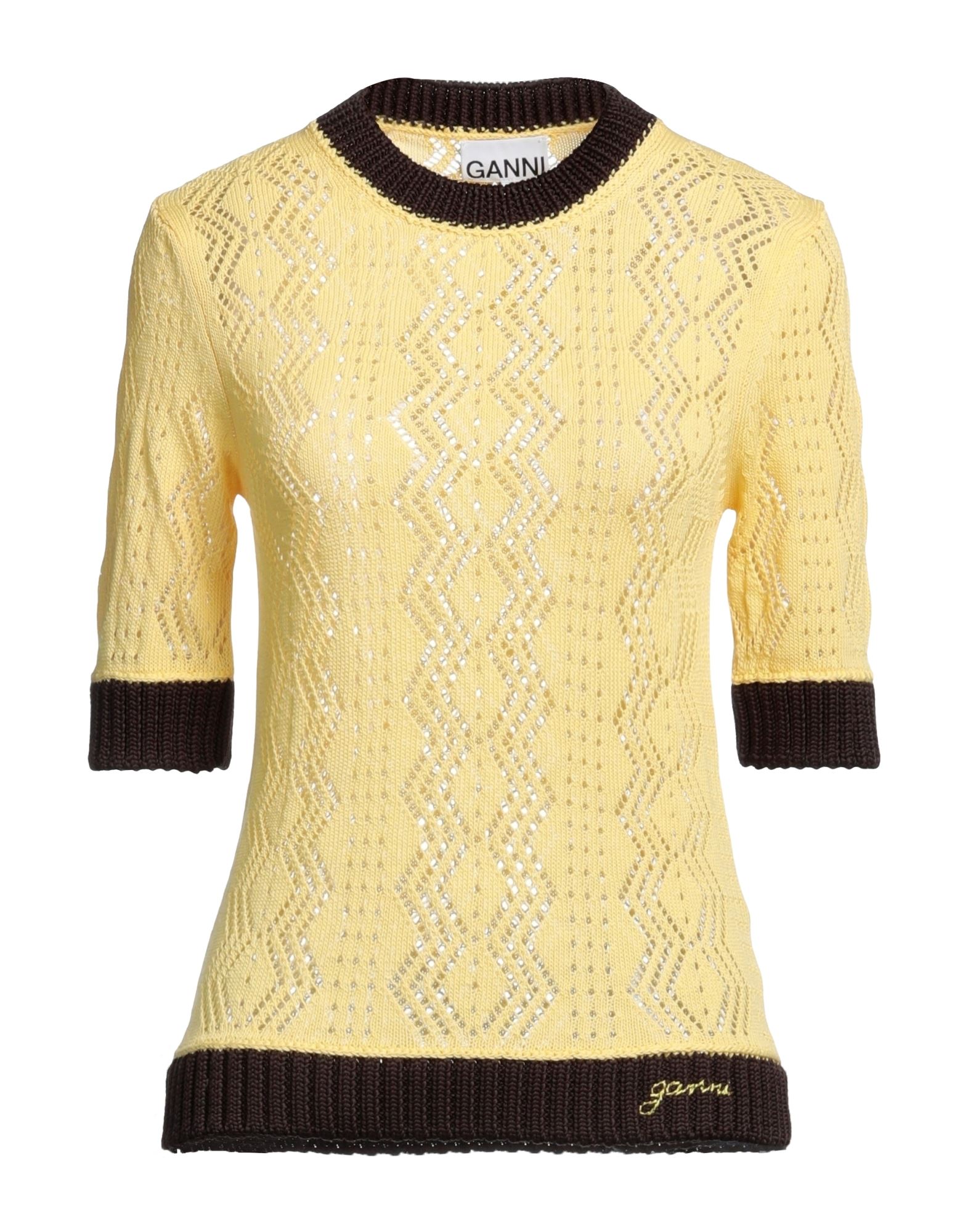 Ganni Sweaters In Yellow