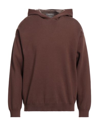 Daniele Fiesoli Man Sweater Dark Brown Size L Cotton