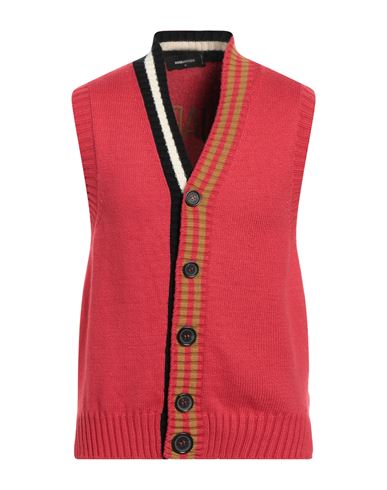 Dsquared2 Man Cardigan Coral Size M Cotton, Polyamide In Red