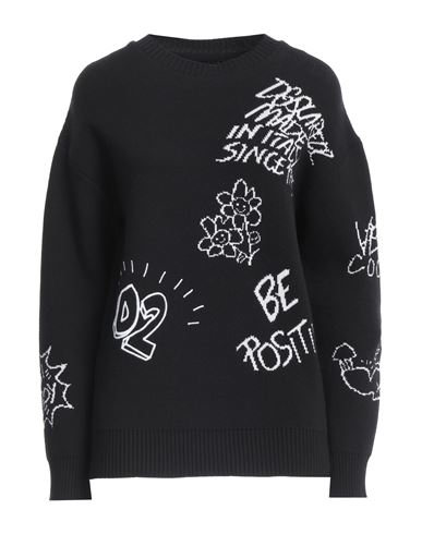 Shop Dsquared2 Woman Sweater Black Size Xs Cotton, Polyamide, Viscose, Polyester