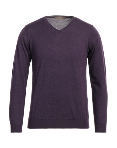 Cruciani Man Sweater Dark Purple Size 38 Wool