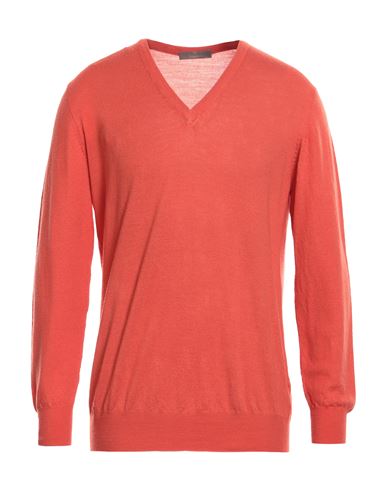 Cruciani Man Sweater Tomato Red Size 40 Wool