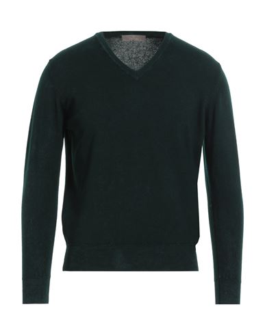 Cruciani Man Sweater Dark Green Size 40 Wool