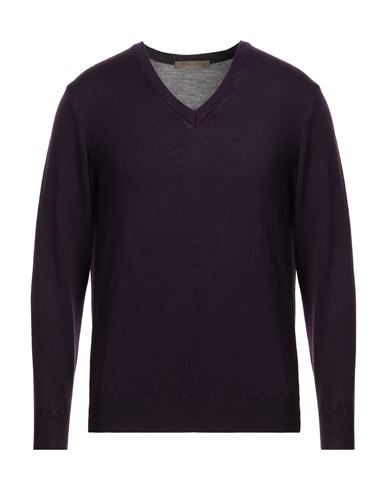 Cruciani Man Sweater Deep Purple Size 40 Wool