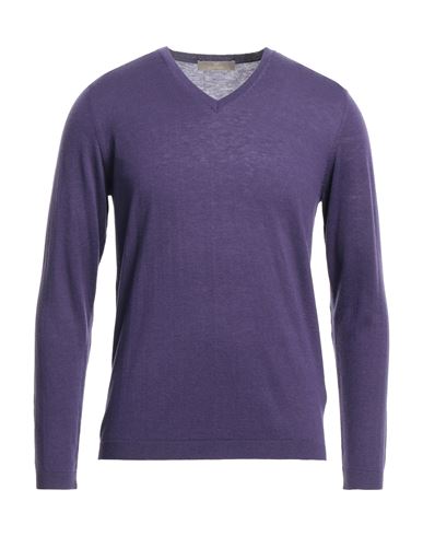 Cruciani Man Sweater Dark Purple Size 38 Wool, Cashmere
