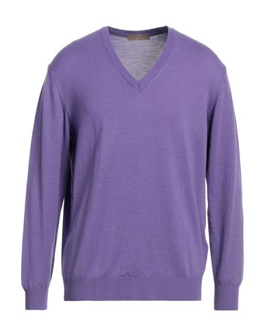 Cruciani Man Sweater Purple Size 46 Wool