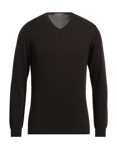 Cruciani Man Sweater Dark Brown Size 42 Wool, Cashmere