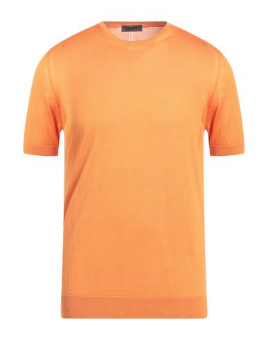 +39 Masq Man Sweater Orange Size S Silk, Cotton