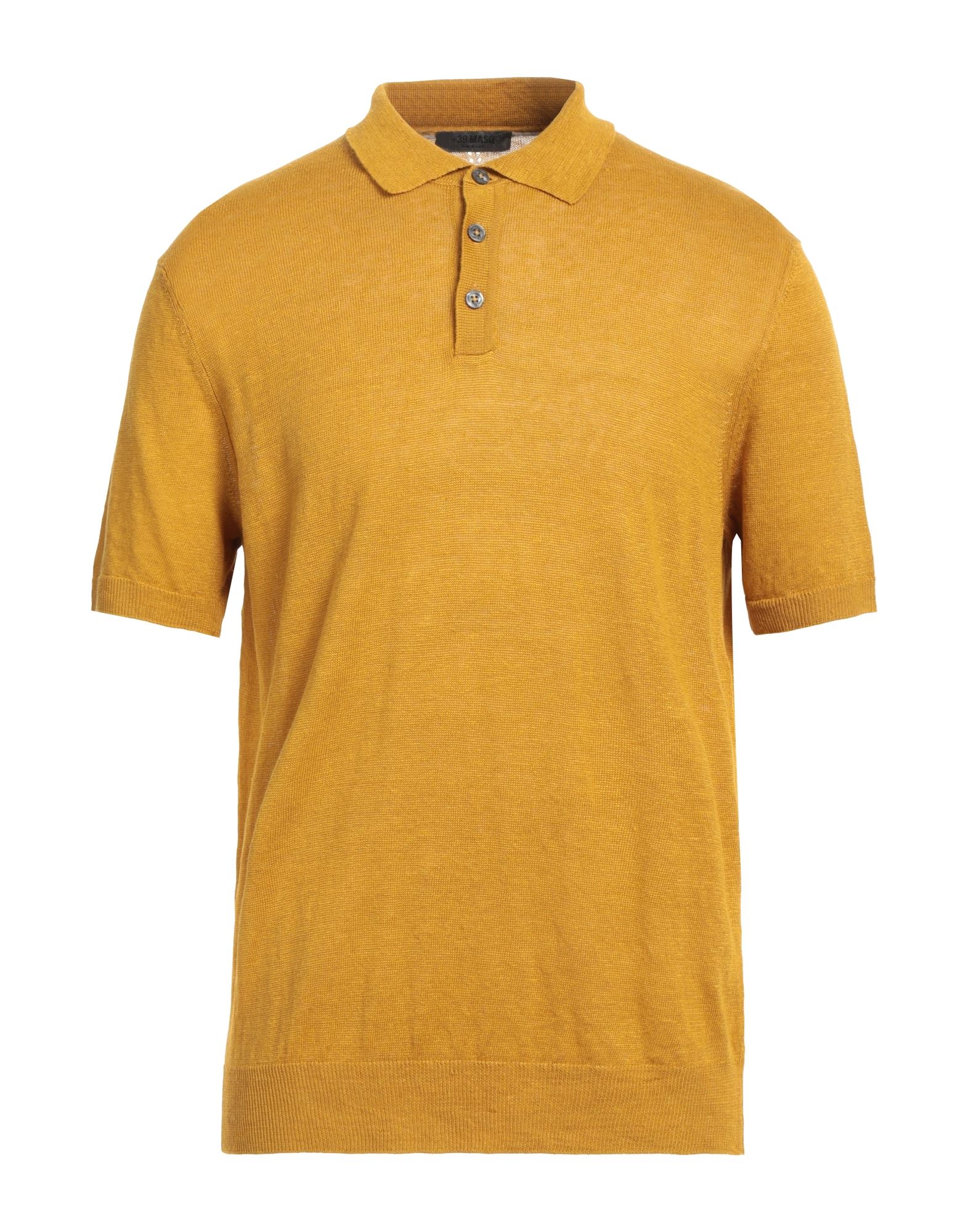 +39 Masq Man Sweater Mustard Size Xxl Linen In Yellow