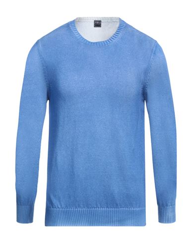Fedeli Man Sweater Azure Size 44 Cotton In Blue