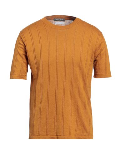 Shop Daniele Fiesoli Man Sweater Ocher Size Xl Linen, Organic Cotton In Yellow