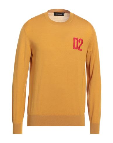 Dsquared2 Man Sweater Mustard Size M Wool In Yellow