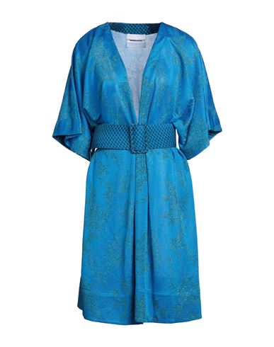 Brand Unique Woman Cardigan Azure Size 3 Viscose, Metal, Polyamide, Polyester In Blue