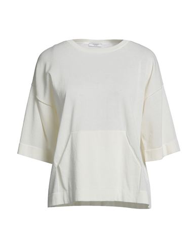 Peserico Woman Sweater Cream Size 8 Cotton, Polyamide In White