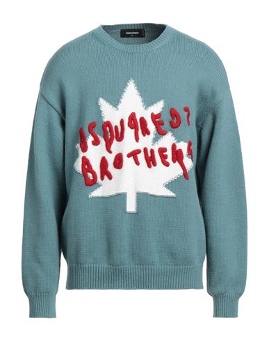 Dsquared2 Man Sweater Deep Jade Size Xl Cotton, Polyamide In Green