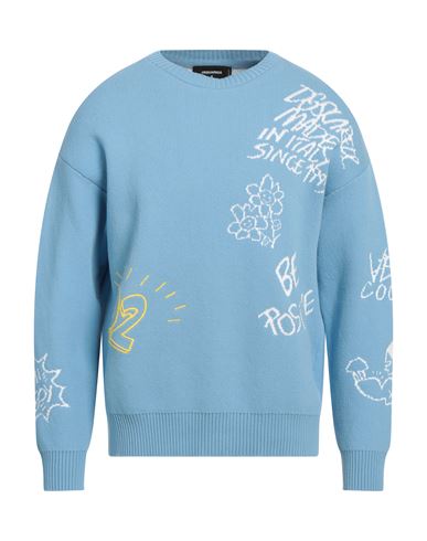 Dsquared2 Man Sweater Sky Blue Size Xs Cotton, Polyamide, Viscose, Polyester