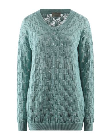 Drumohr Woman Sweater Turquoise Size S Cotton In Blue