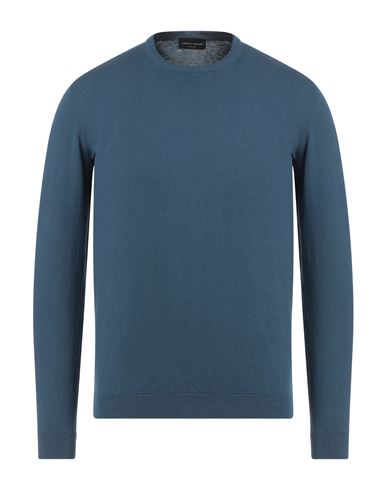 Roberto Collina Man Sweater Slate Blue Size 44 Cotton