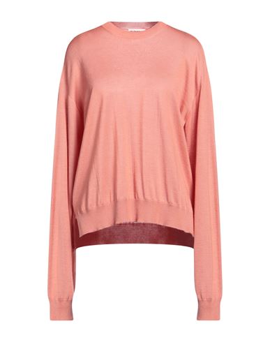Jil Sander Woman Sweater Salmon Pink Size 8 Cashmere, Virgin Wool, Silk