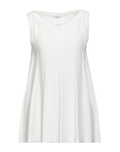 Malo Woman Top White Size M Viscose, Cotton In White
