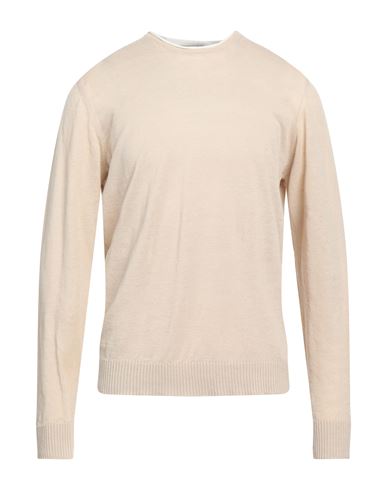 Alpha Studio Man Sweater Beige Size 40 Linen, Cotton