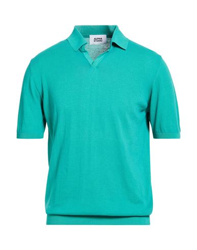 Alpha Studio Man Sweater Green Size 42 Cotton