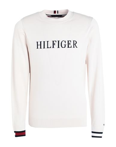 Tommy Hilfiger Man Sweater Beige Size Xl Cotton In Beige