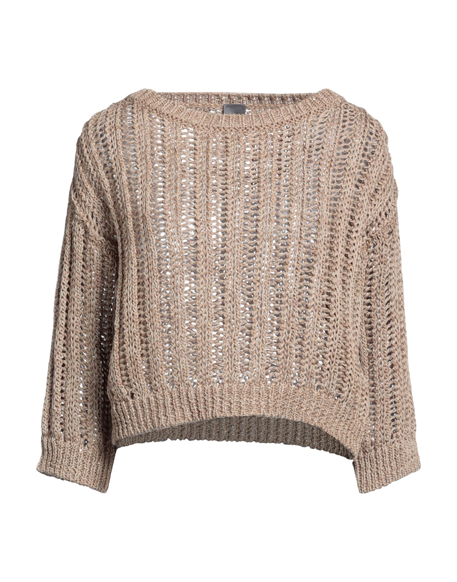 Shop Lorena Antoniazzi Woman Sweater Khaki Size 6 Cotton, Polyester In Beige