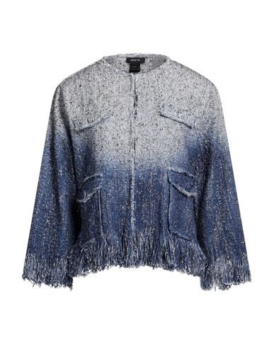 Avant Toi Woman Cardigan Blue Size L Cotton, Polyester, Cashmere, Metallic Fiber