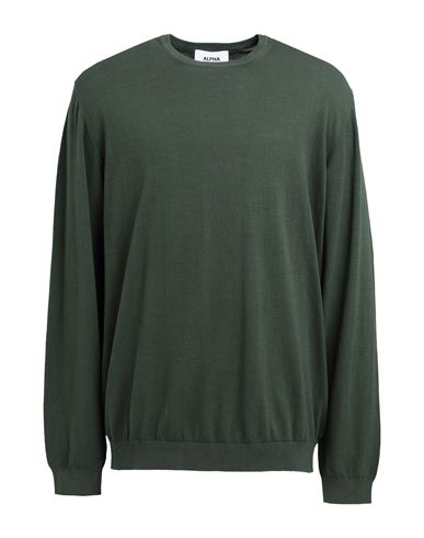 Alpha Studio Man Sweater Dark Green Size 50 Cotton