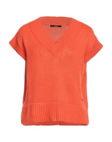 Carla G. Woman Sweater Orange Size 6 Cotton, Polyacrylic