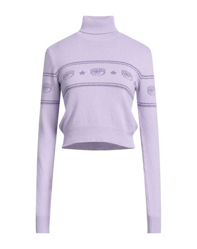 CHIARA FERRAGNI CHIARA FERRAGNI WOMAN TURTLENECK LIGHT PURPLE SIZE XS WOOL, VISCOSE, POLYAMIDE, CASHMERE 