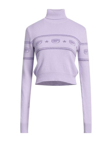 CHIARA FERRAGNI CHIARA FERRAGNI WOMAN TURTLENECK LIGHT PURPLE SIZE M WOOL, VISCOSE, POLYAMIDE, CASHMERE