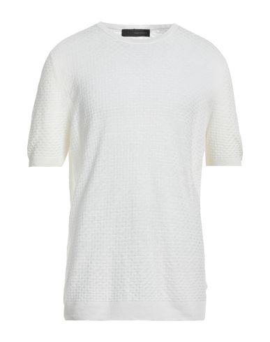 Tagliatore Man Sweater White Size 44 Linen