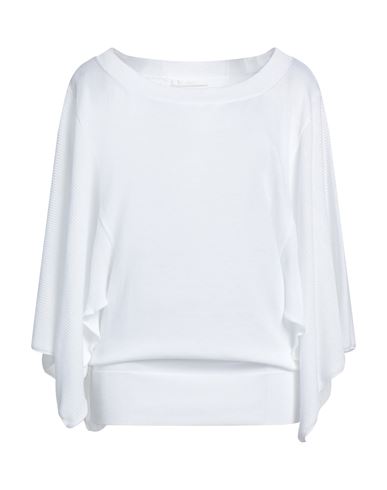 Carla G. Woman Sweater White Size 6 Cotton
