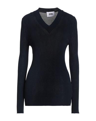 Shop Alpha Studio Woman Sweater Navy Blue Size 8 Viscose, Elastane