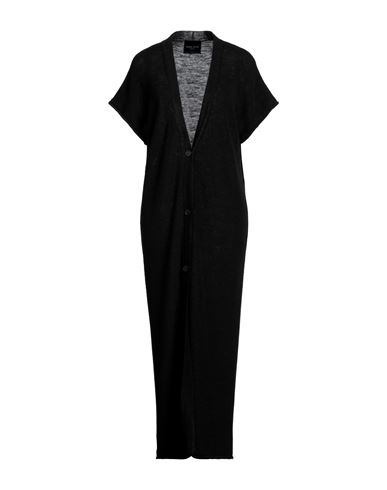 Roberto Collina Woman Cardigan Black Size M Linen, Polyester