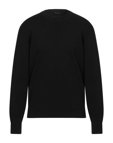 Roberto Collina Man Sweater Black Size 38 Cotton, Nylon, Elastane