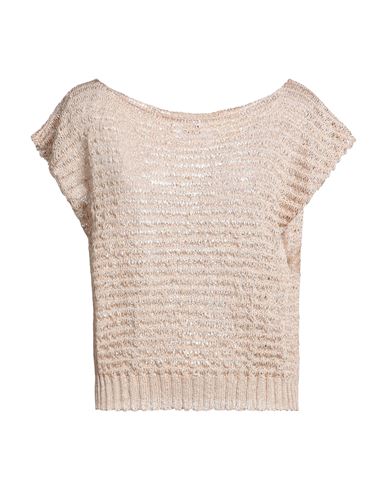 Alpha Studio Woman Sweater Beige Size 6 Viscose, Polyamide, Linen, Cotton