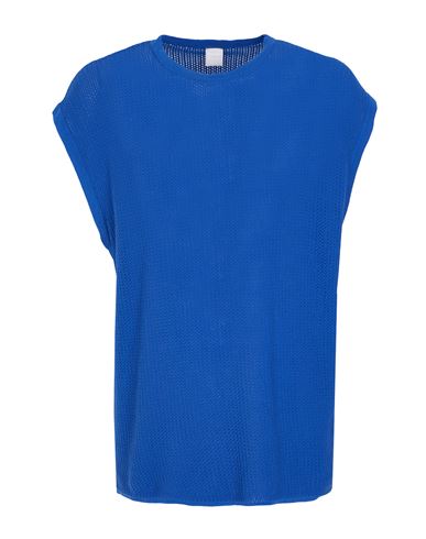 8 By Yoox Cotton Crew-neck Vest Man Sweater Blue Size L Cotton, Recycled Cotton