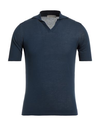 Rossopuro Man Polo Shirt Navy Blue Size 8 Cotton