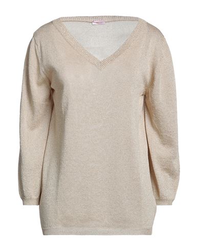 Rossopuro Woman Sweater Beige Size M Viscose, Metallic Fiber, Polyester