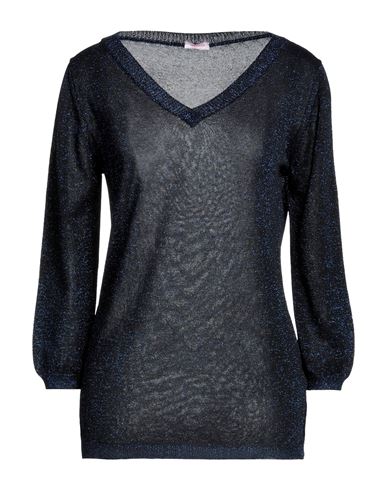 Rossopuro Woman Sweater Navy Blue Size S Viscose, Metallic Fiber, Polyester