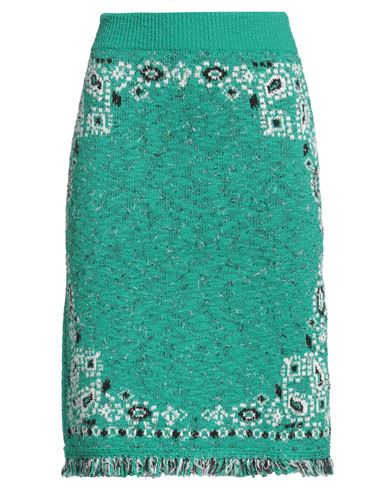 Alanui Woman Midi Skirt Green Size M Cotton, Acrylic, Polyamide