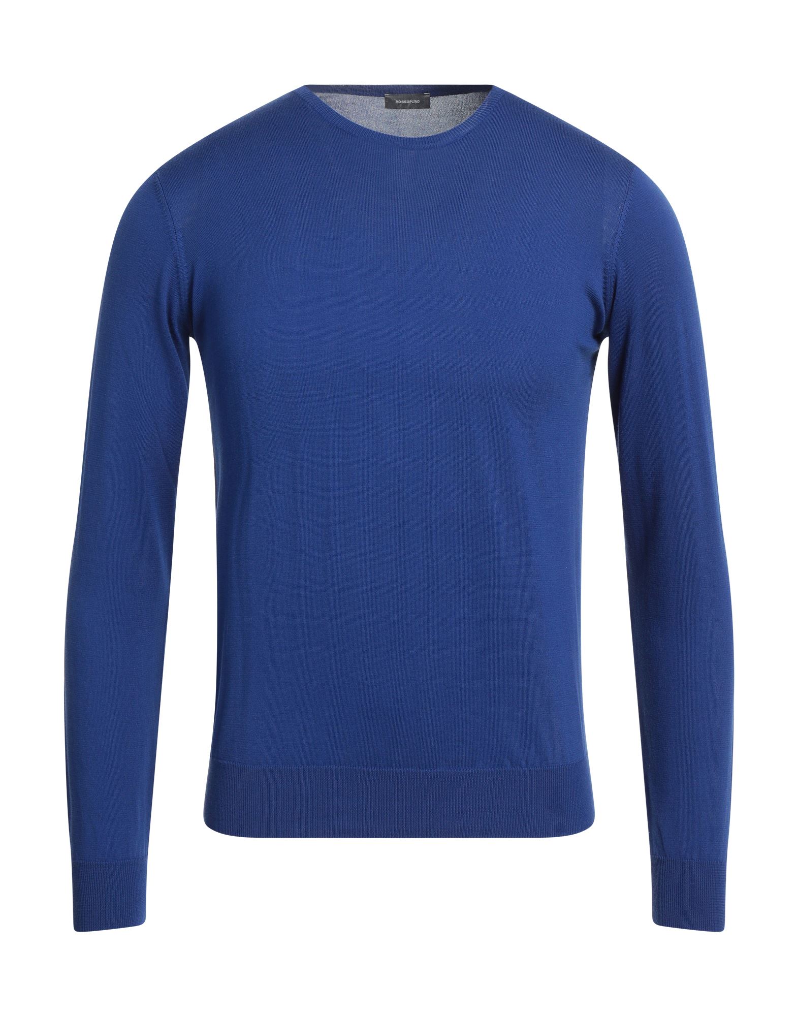 Rossopuro Man Sweater Blue Size 8 Cotton
