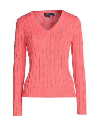 Polo Ralph Lauren Woman Sweater Coral Size Xl Pima Cotton In Red
